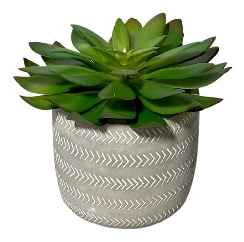 Suculenta Grande Con Macetero - Planta Artificial Decorativa