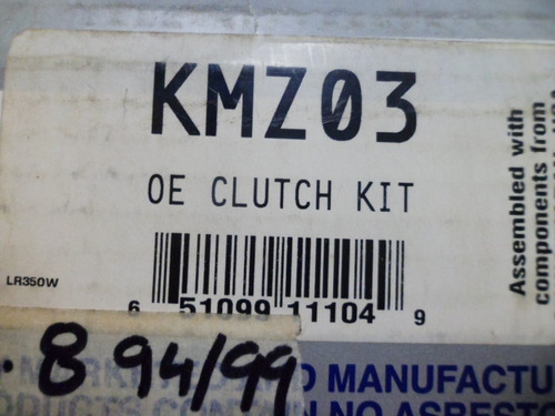 Kit Clutch Mazda Miata 626 94/99 Kmz03* Foto 4