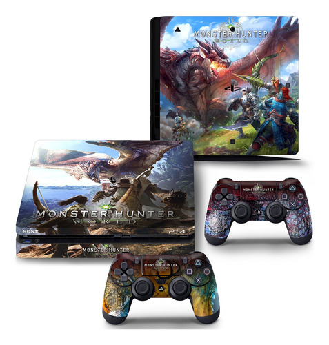 Skin Adesivo Ps4 Playstation 4 Slim Monster Hunter World