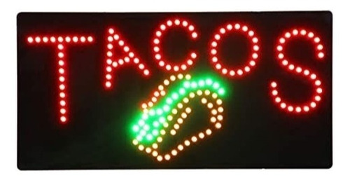 Letrero Led De Tacos De Colores Ideal Para Negocio De Tacos