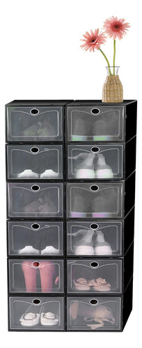 Set 12 Cajas Organizadoras Zapateras Apilables Multiusos