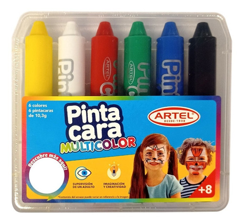 Pinta Carita Multicolor Set 6 Pinturas Faciales Artel