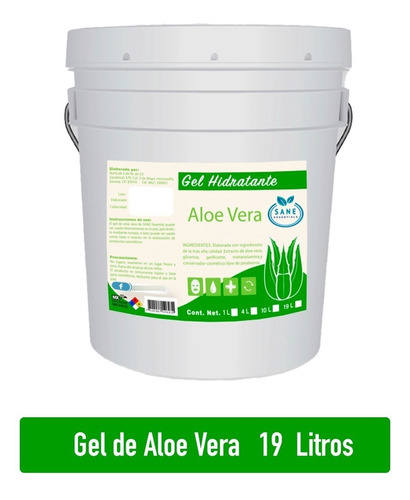 Gel De Extracto De Áloe Vera Hidratante 19 Litros Sane