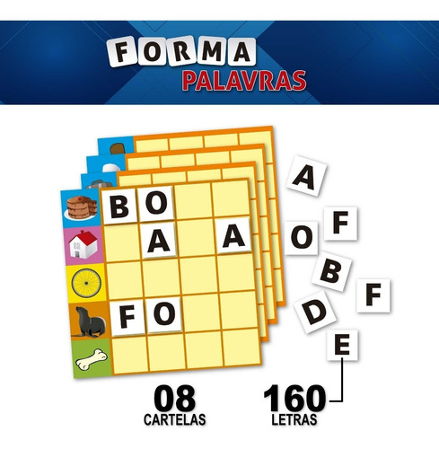 Brinquedo Jogo Educativo Pedagógico Letras Forma Palavras