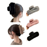 48 Pinzas Cabello Grande Peluche Felpa Rectangular Cuadrada