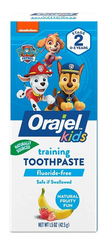 Orajel Pasta Entrenamiento Paw Patrol Bebes Frutal 42.5g