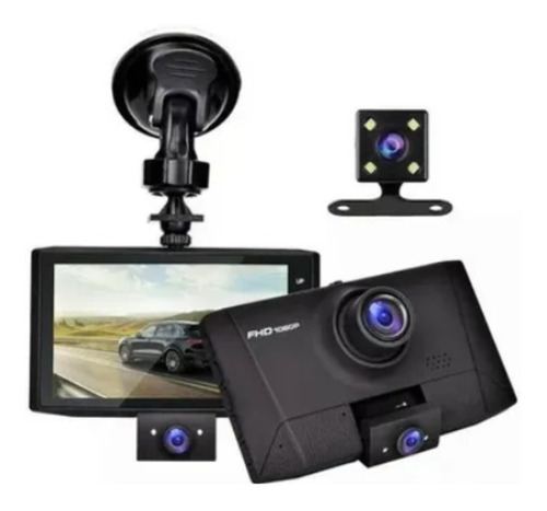 Cámara Taxi Carro Video Automovil Dvr De3 Lentes Fullhd1080