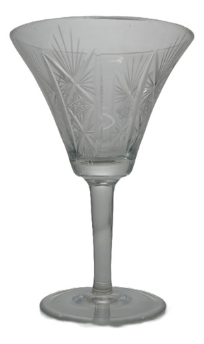 Taça De Cristal Lapidada Antiga Anos 50 15cm
