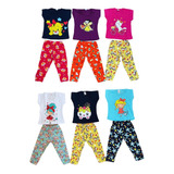 Kit 4 Peças 2 Legging 2 Blusas Infantil Feminina