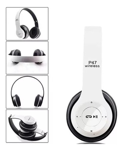 Diadema Bluetooth P47 Puerto Memoria Sd Y Microfono