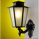 Arandela Externo Luminaria Sextavado Grande Colonial L9b Pt Cor Preto 110v/220v