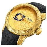 Relógio Esportivo 3d Masculino Biden Dragon Preto / Dourado 