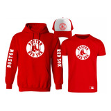 Kit Sudadera + Playera + Gorra Mod Mlb Boston Red Sox