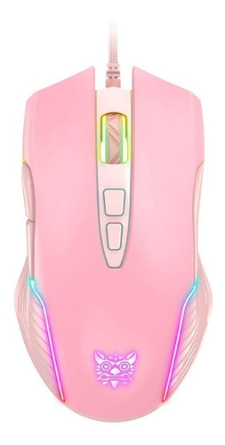 Mouse Gamer Rgb Onikuma Ratón 7 Botones Pink Edition