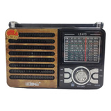 Rádio Retrô Recarregável Am/fm/sd/usb Le-613 Lelong Cor Marrom