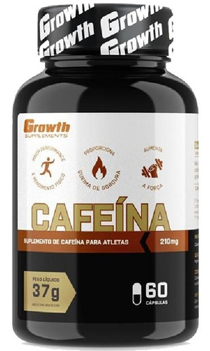 Cafeina Pura 210mg Termogênico 60 Cápsulas Growth