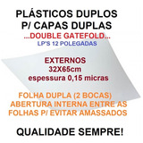 20 Plásticos Duplos P/ Lp Disco Vinil Capa Gatefold 2 Bocas