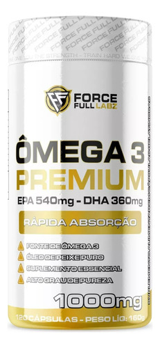 Ômega 3 Premium Puro 120 Caps Essencial Epa 540 Dha 360