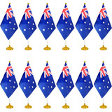 Mini Banderas Wxtwk, Poliéster, Australia, Con Base, 12 Pcs