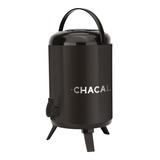 Garrafa Térmica Chacal 9,5l Pescaria Camping Inox Com Alça Cor Preto