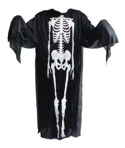 Fantasia Esqueleto Caveira Fantasma Halloween Adulto