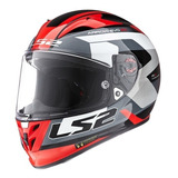 Casco Integral Ls2 323 Arrow Rojo Bco Calle Ruta Moto Dompa 