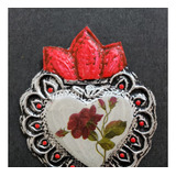 Corazón Mexicano Aluminio, Artesanía. Hecho A Mano, Rosas 2