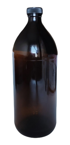 12 Botella Vidrio 1000 Ml Ámbar Con Taparrosca (it-675)