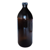 12 Botella Vidrio 1000 Ml Ámbar Con Taparrosca (it-675)