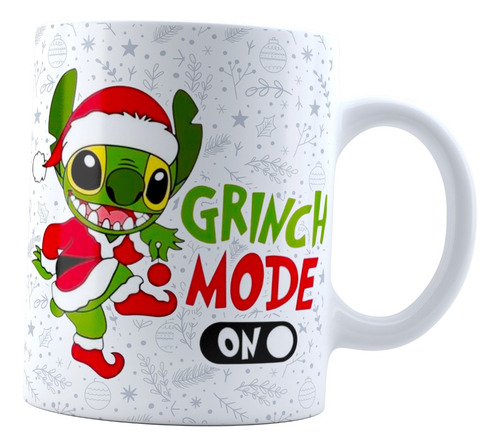 Taza Stitch Navidad Grinchmas Grinch Mode On Regalo Divertid