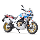 Miniatura Moto 1:18 Honda Africa Twin Adventure Burago Cor Branco