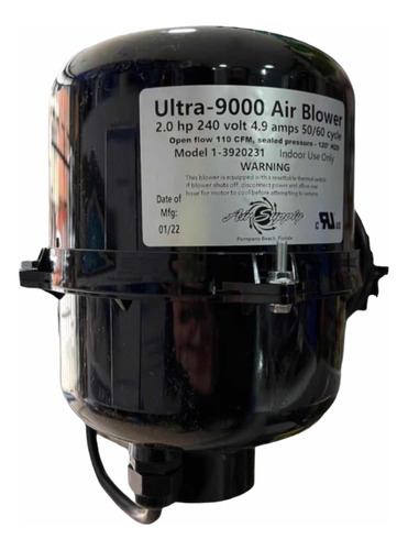 Blower Ultra 9000 2hp 110/220v Generador De Burbuja Jacuzzi