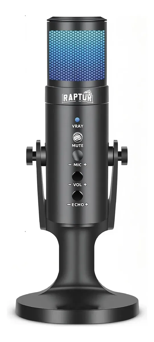 MICRÓFONO RAPTOR VOX PRO RGB USB STREAMING P/ PC MAC ANDROID