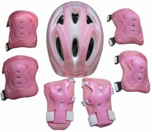 Kit De Casco, Rodilleras, Muñequeras Y Coderas Para Niños