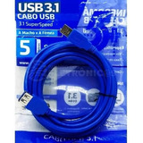 Cabo Extensor Usb 3.1 Macho E Fêmea 5mt 0187724 Até 5 Gbit/s