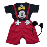 Roupa Do Mickey Conjunto + Orelhinhas Festa Infantil Menino