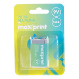 Bateria Alcalina Maxprint 9v 6f22 Cartela C/1 Unidade