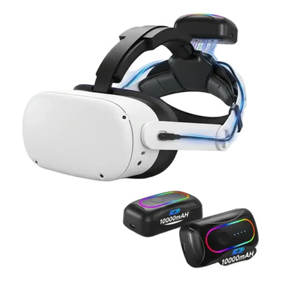Para Oculus Quest 3/3s Correa De Cabeza Con 10000mh Baterí*2 Blanco