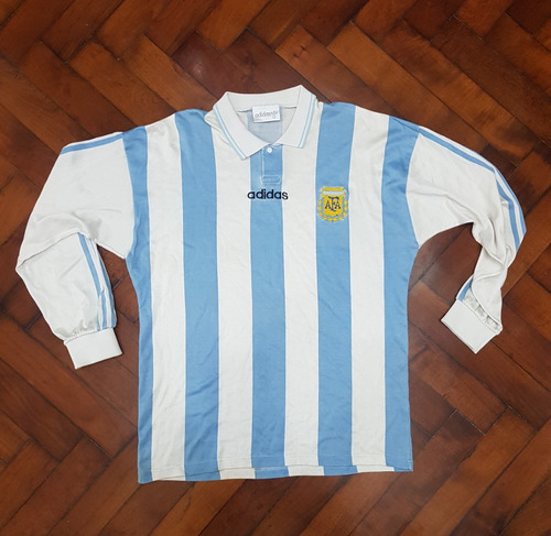 Camiseta Titular Selección Argentina 1994 Manga Larga M