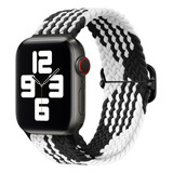Correa Trenzada Compatible Iwatch Apple Watch 42/44/45mm B/n