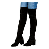 Botas Bucaneras Mujer Elastizada Gamuza Taco 6 Cm Moda 933