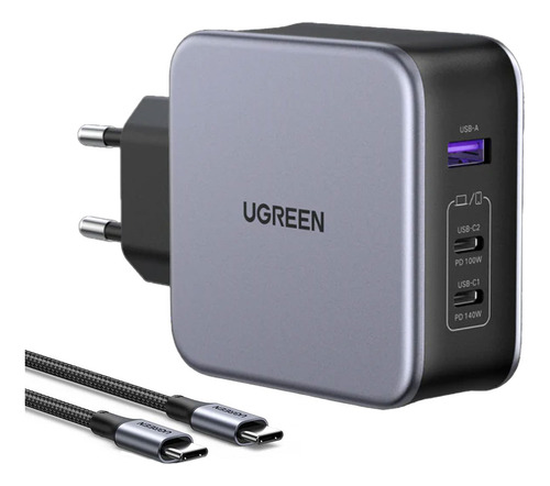 Carregador De Parede Ugreen Usb A/c 140w P/android Ios Preto