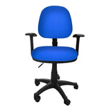 Silla Escritorio Lizza Media Contac Azul Reina Con Brazos