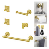 Kit De Accesorios De Baño De 5 Piezas Y Pinzón Dorado