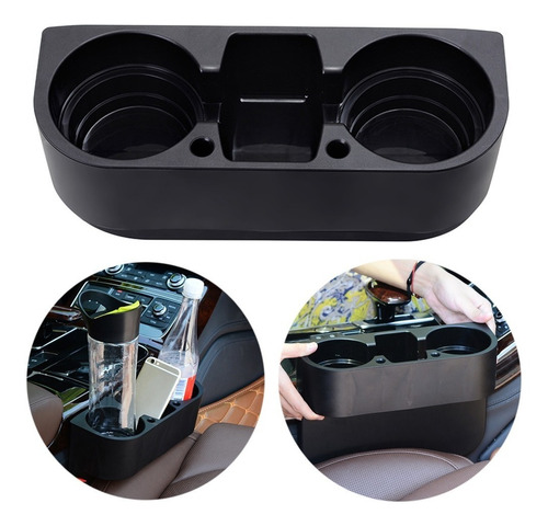 Organizador Para Auto Bebidas Y Celular Negro C0045