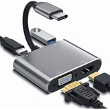 Adaptador Usb C A Hdmi Vga Usb3.0 4k 4 En 1