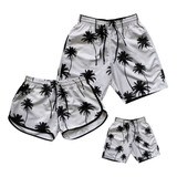 Kit Família Combinando 3 Shorts Pai Mãe E Filho Iguais