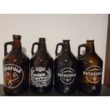 4 Botellones Vidrio Growler 1,9 L Amapola Antares Patagonia