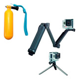 Kit Com Monopod 3 Way E Bastao Flutuante Gopro Sjcam Xiaomi