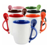 Pack6 Taza Mug 11 Onzas Cuchara Sublimables Taza Sublimacion